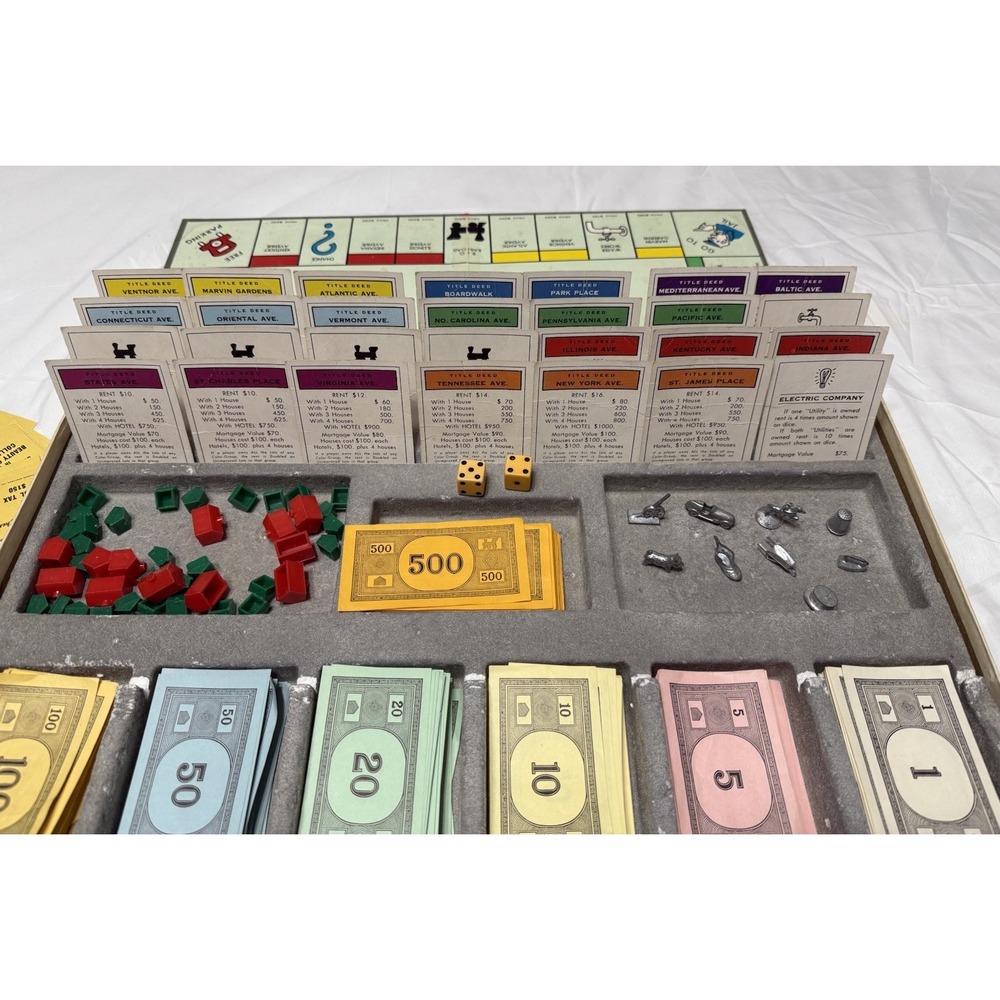 Vintage 1964 Monopoly Board Game Red Box‎ Parker Brothers (Complete Set) - Picture 11 of 16